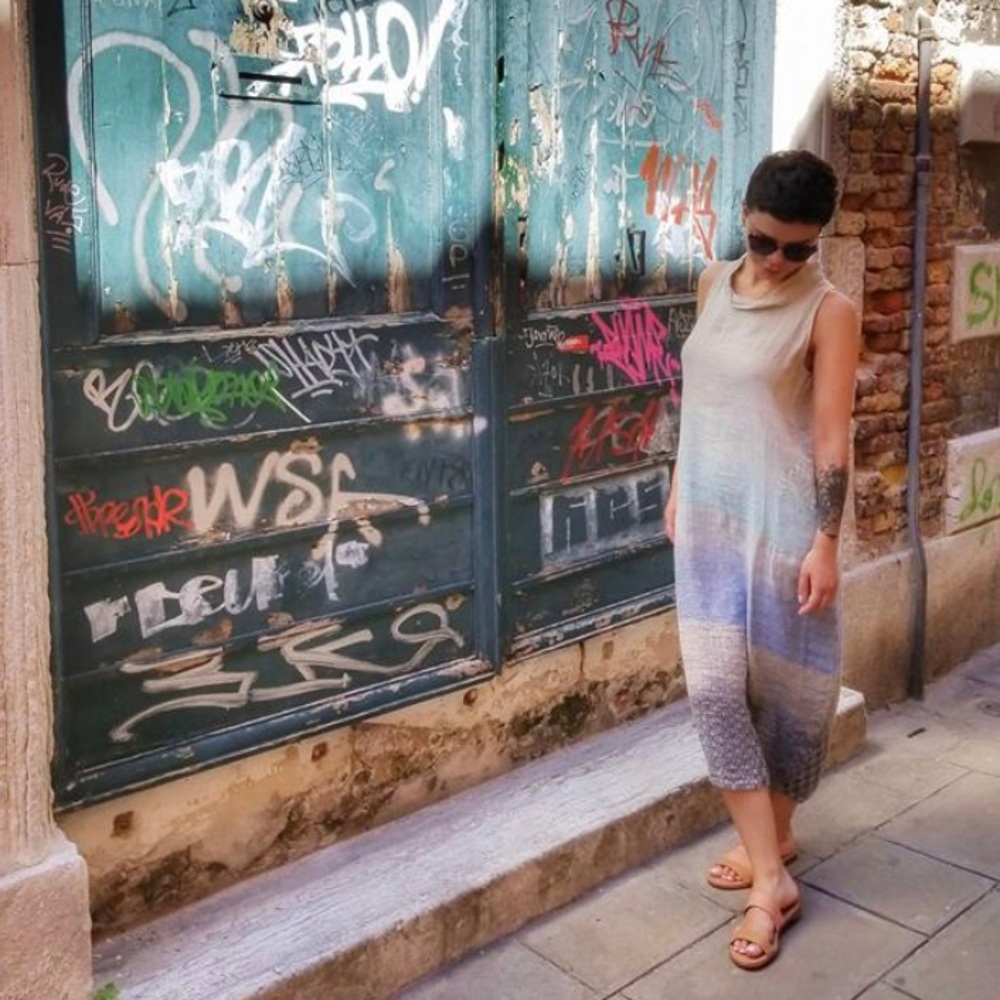 Minimalist Cacoon Style Long Linen Dress